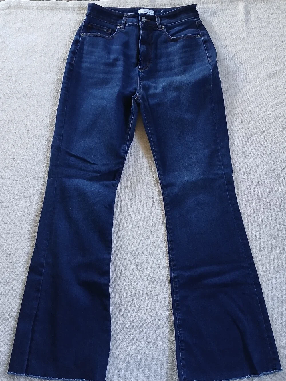 loft ♡ slim flare denim jeans 4/27 boho - Picture 2 of 10